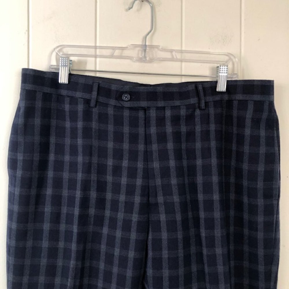 English Laundry Mens Dress Pants Wool Checkered 44R - 37W - Picture 4 of 8